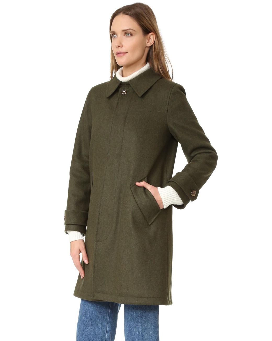 A.P.C. Mac Dinard Coat in Green | Lyst